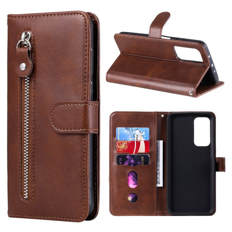 เคส Xiaomi Mi 10T Pro #เคสฝาพับแบบกระเป๋าสตางค์มีช่องด้านหน้า Zipper Pocket Leather Wallet Stand