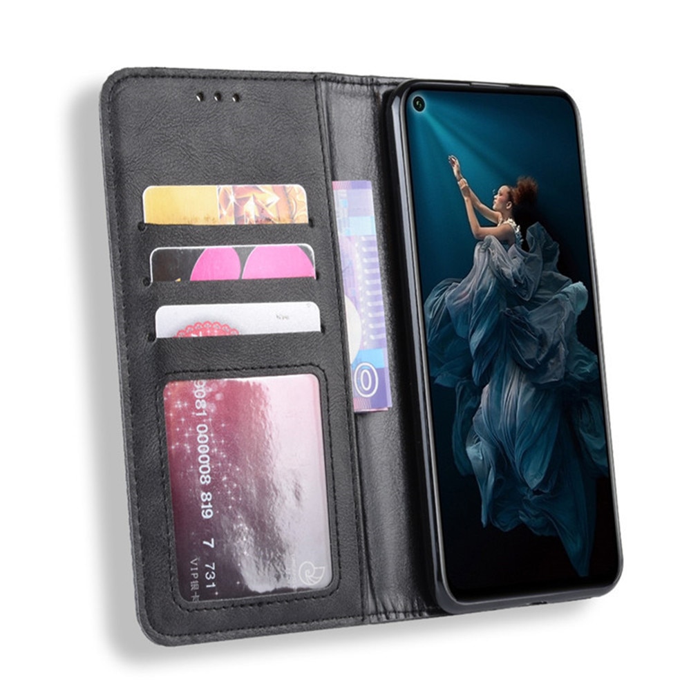 เคส Huawei Nova 5T #เคสฝาพับปกหนังสไตล์วินเทจดูดซับอัตโนมัติแบบกระเป๋าสตางค์