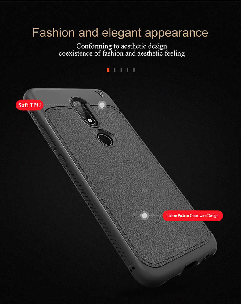 Case Nokia X6 (2018) LENUO Gentlemen Series #เคสฝาหลัง TPU ผิวลายเคลือบหนัง PU