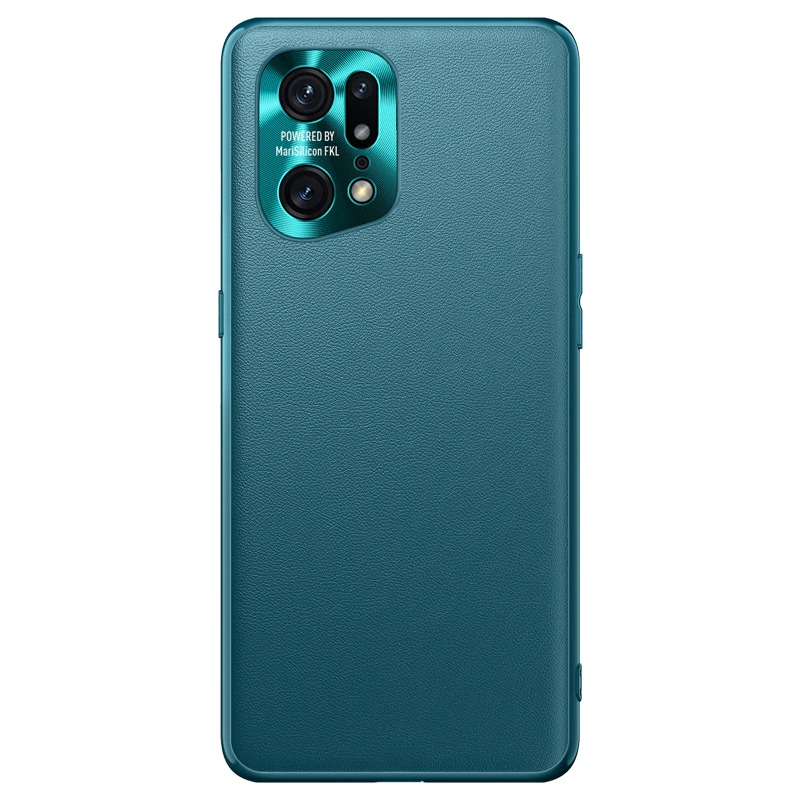 เคส OPPO Find X5 Pro 5G #เคสแบบฝาหลัง TPU เคลือบหนัง PU มีกันเลนส์กล้อง Leather Cases Soft Matte Shockproof Protect Camera Back Cover