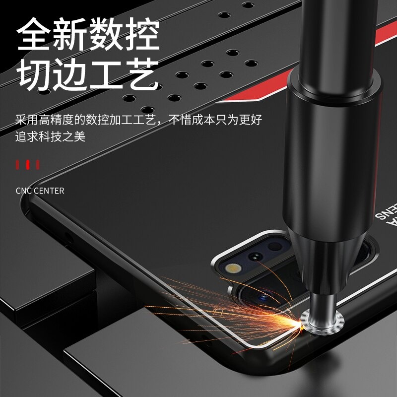 เคส Samsung Note 10+ #เคสฝาหลังไฮบริด Metal +TPU Shockproof metal back plate Phone Back Cover