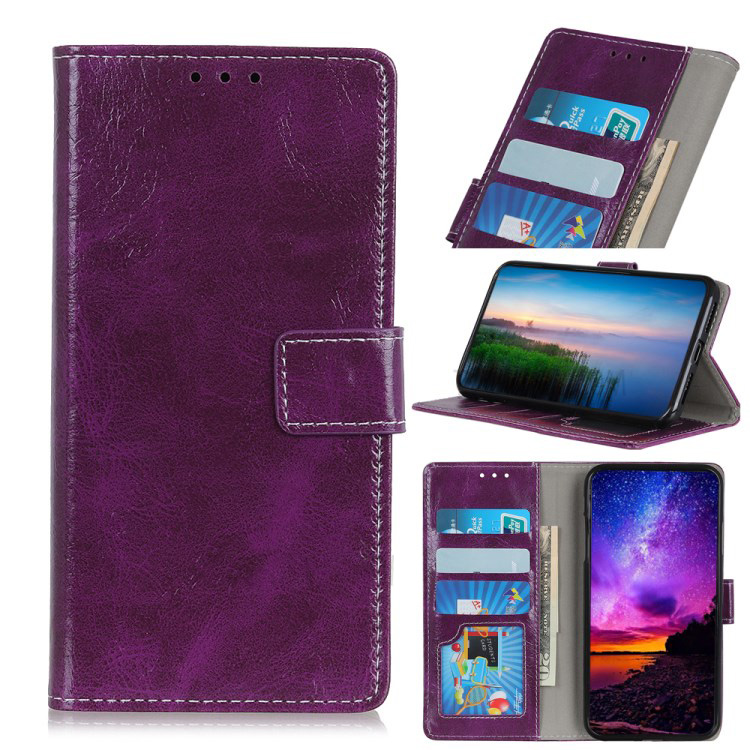 Case Samsung Galaxy A80 #เคสฝาพับหนัง PU ผิวหนังม้า Crazy Horse Leather Wallet