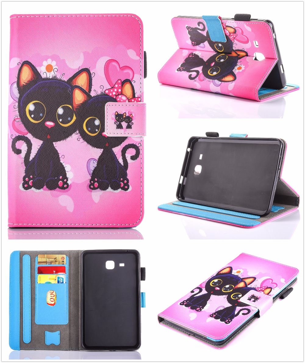 Case Samsung Galaxy Tab 7.0 T280 T285 #เคสฝาพับพิมพ์ลาย Patterned Card Holder Leather