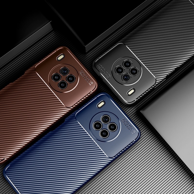 Case Huawei Nova 8i #เคสฝาหลังนิ่ม Carbon Fiber Anti-drop TPU Protection