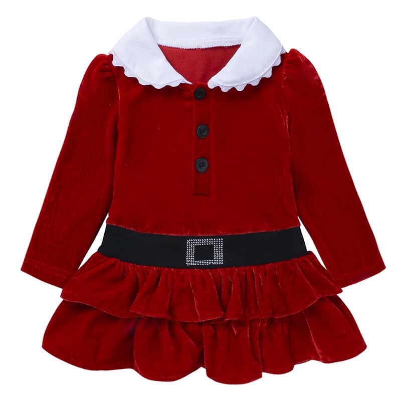 ชุดแฟนซีเด็ก แซนตี้เสื้อปกขาวพร้อมกางเกง