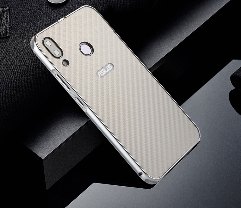 Case Asus Zenfone 5 ZE620KL / Zenfone 5Z ZS620KL #เคสฝาหลังกรอบโลหะ + ฝาหลังเลื่อนสไลด์ลายคาร์บอนไฟเบอร์