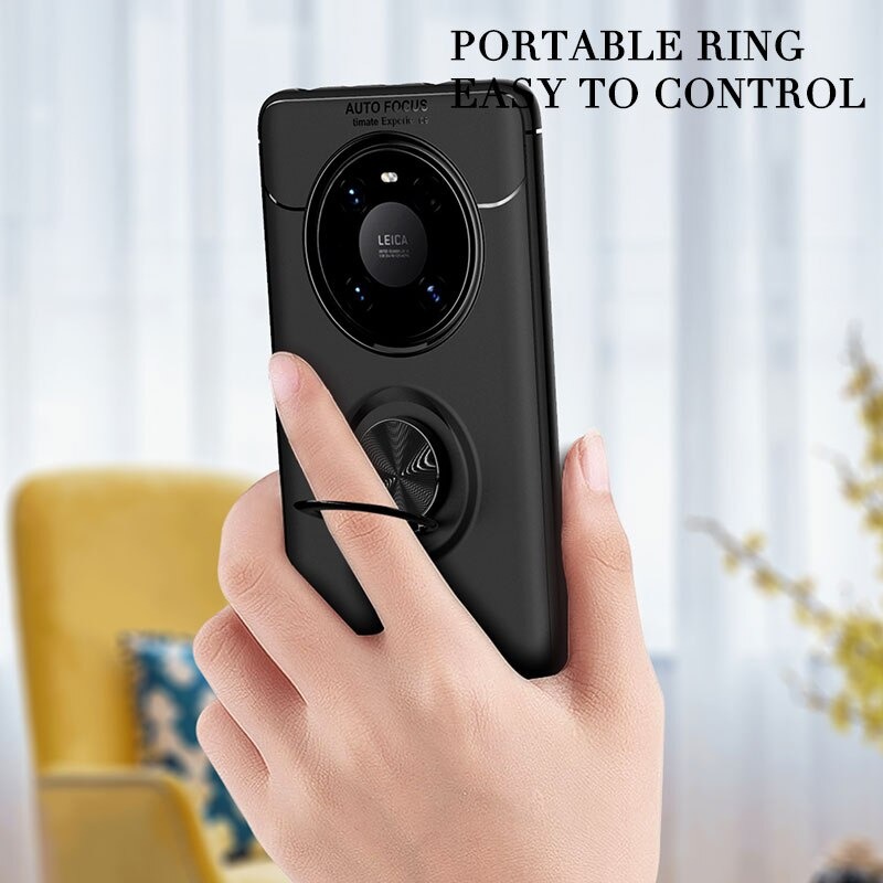 เคส Huawei Mate 40 Pro #เคสฝาหลัง TPU นิ่มมีแหวนสวมนิ้ว Finger Ring Kickstand