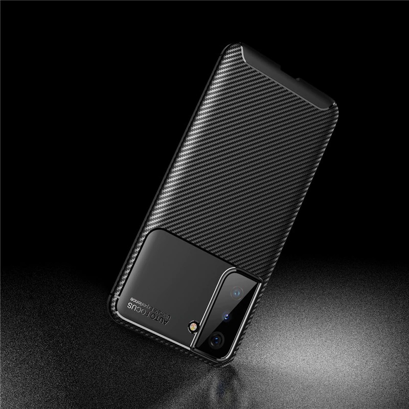 Case Samsung Galaxy S21 FE 5G#เคสฝาหลังนิ่ม Carbon Fiber Anti-drop TPU Protection