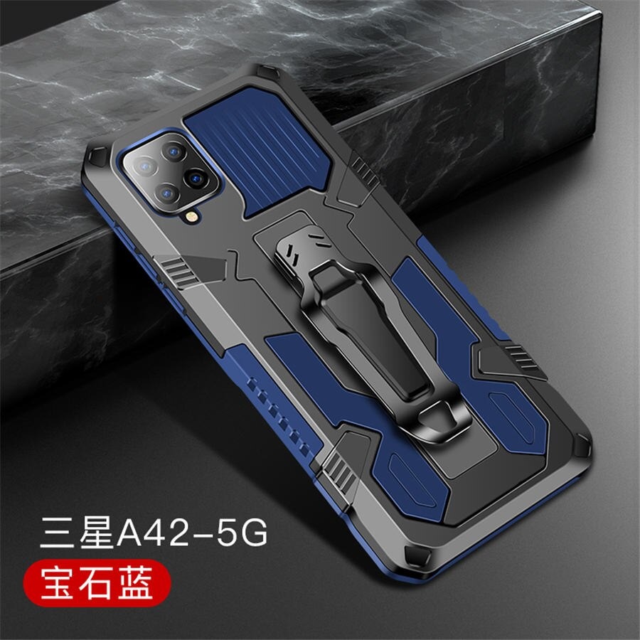 เคส Samsung Galaxy A42 5G #เคสฝาหลังกันกระแทกมีคลิบหนีบ ไฮบริด พลาสติก+TPU Heavy Duty Rugged Hybrid