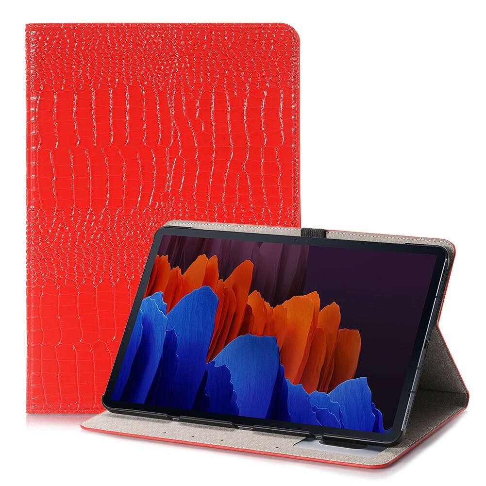 Case Samsung Galaxy Tab S7 Plus 12.4" SM-T970 SM-T975 SM-T976 #เคสฝาพับแบบกระเป๋าสตางค์ลายผิวหนังจระเข้ Crocodile Texture