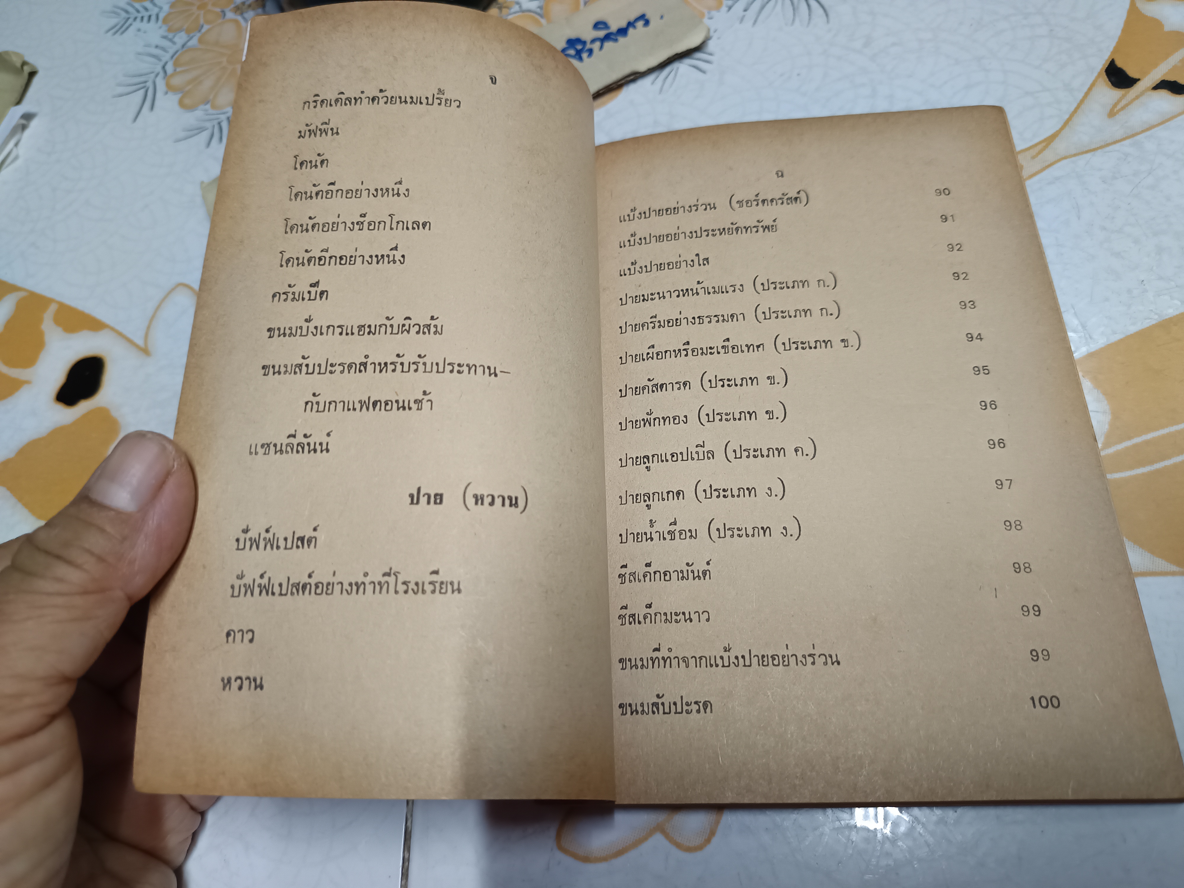 ตำราขนมของหวาน และขนมปังนานาชนิด เรียบเรียงโดย อาจารย์ จีรพร ณ อยุธยา พิมพ์ปี 2523
