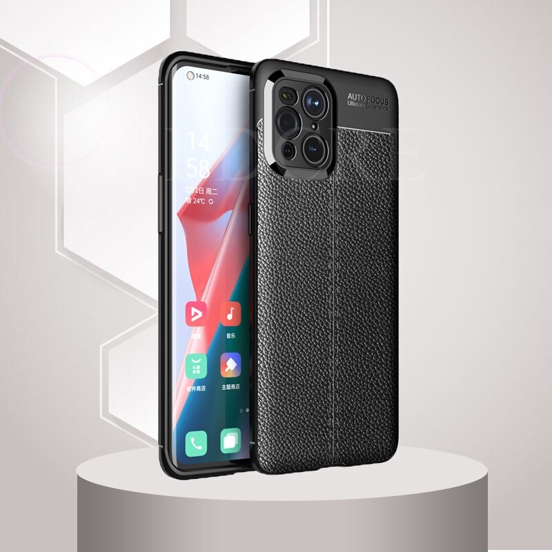 เคส OPPO Find X3 Pro#เคสฝาหลัง TPU ผิวลิ้นจี่ช่วยป้องกันลายนิ้วมือและกันลื่นได้ดี
