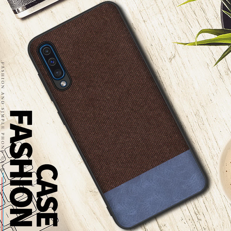 Case Samsung Galaxy A50 / A50s / A30s #เคสฝาหลังรูปแบบ Cloth Texture PU Leather + TPU