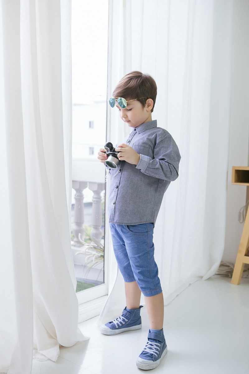 กางเกงเด็ก สียีนส์ฟ้า