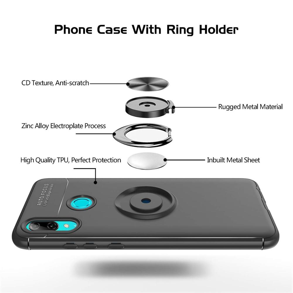 Case Huawei Y7 2019 #เคสฝาหลัง TPU Finger Ring Kickstand (แผ่นโลหะแบบ Built-in)