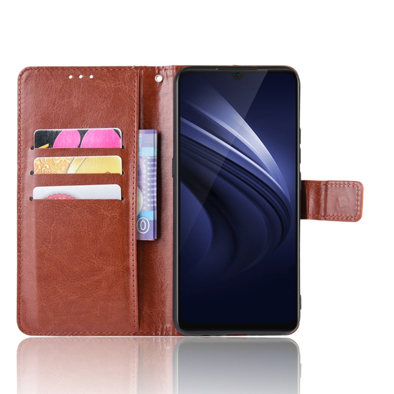 เคส Vivo S1 #เคสฝาพับหนัง PU ผิวหนังม้า Crazy Horse Texture Leather Wallet