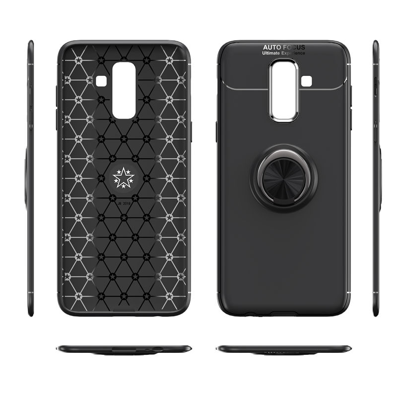 เคส Samsung Galaxy J8 (2018) #เคสฝาหลังTPU มีแหวนสวมนิ้ว Finger Ring Kickstand (Built-in แผ่นโลหะแม่เหล็ก)