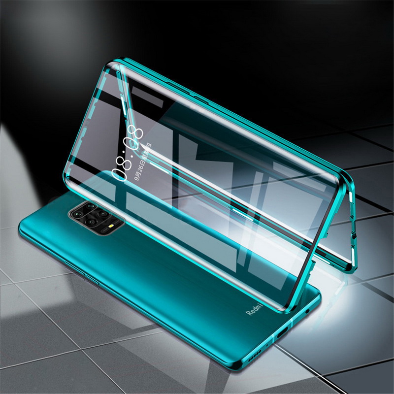เคส Redmi Note 9 Pro/Redmi Note 9S #เคสฝาครอบกระจกขอบโลหะดูดซับแม่เหล็ก Fully Protection Magnetic Adsorption Glass Metal Phone Protective