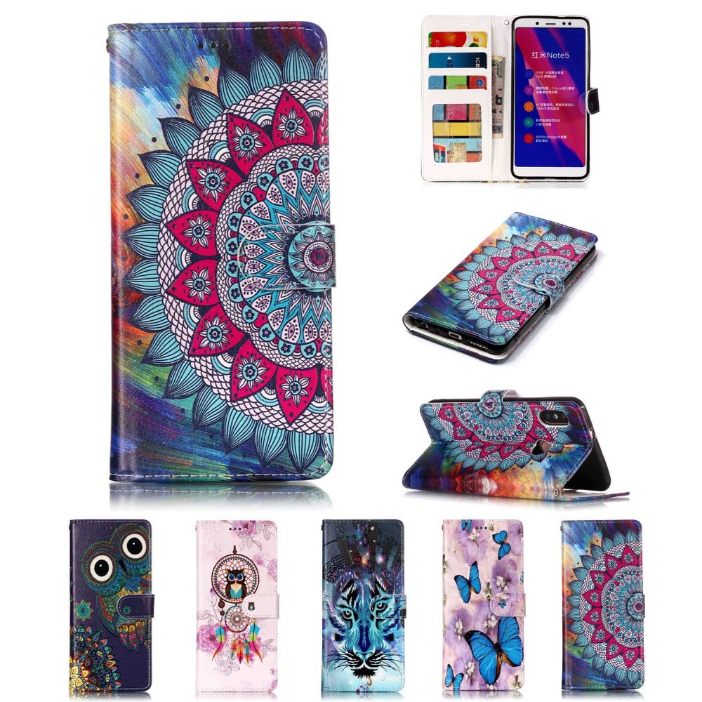 Case Xiaomi Redmi Note 5 / Note 5 Pro #เคสฝาพับแบบกระเป๋าสตางค์พิมพ์ลายนูนสวยงามน่ารักๆ