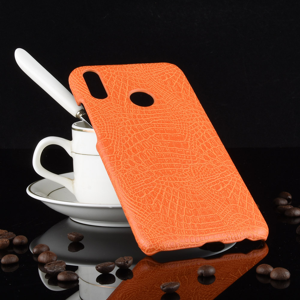 Case Huawei Y9 (2019) #เคสฝาหลังพลาสติกแข็งเคลือบหนัง PU ลายผิวหนังจระเข้