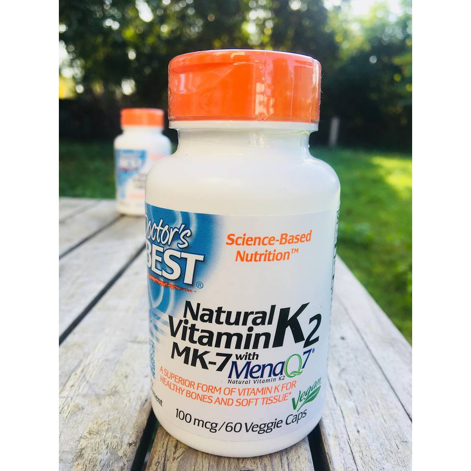 Doctor's Best® Natural Vitamin K2 MK-7 with MenaQ7® 100 mcg* 60 Veggie Caps ลดกระดูกพรุน ช่วยระะบบหลอดเลือด