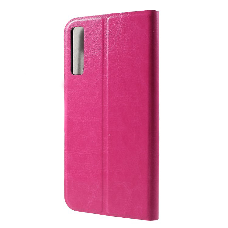 เคส Samsung Galaxy A7 (2018) #เคสฝาพับหนัง PU ผิวหนังม้าปกเสริมแผ่นเหล็กมีช่องใส่บัตรคุณภาพดี
