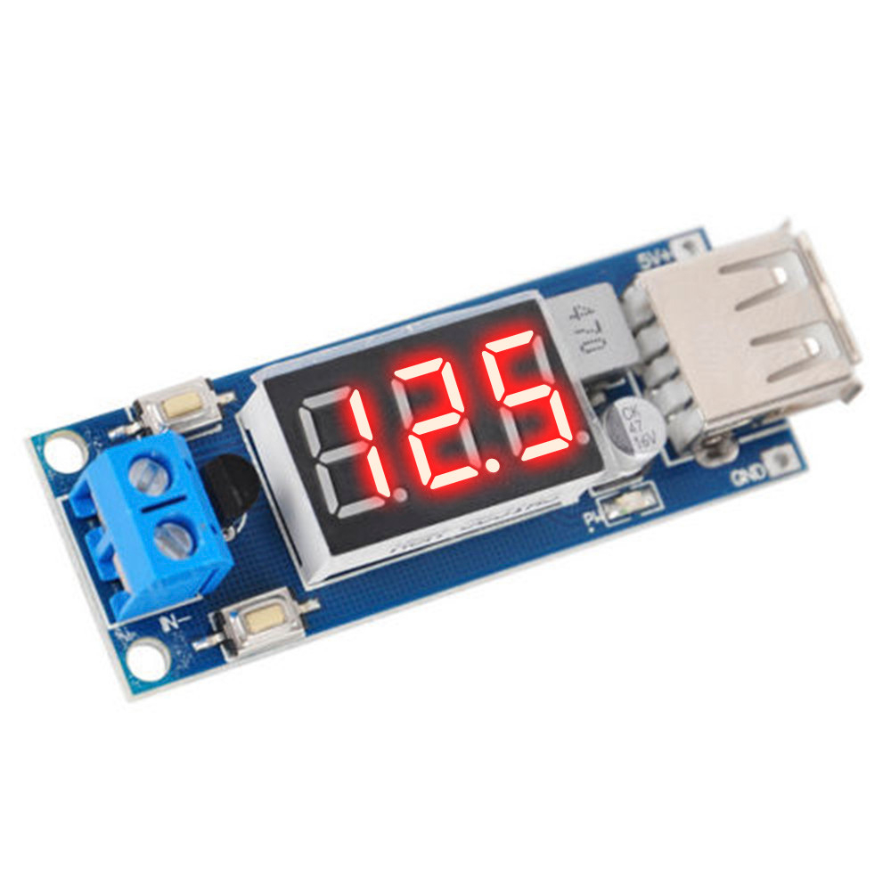 USB STEP DOWN DC 4.5 ~ 40V โมดูลลดแรงดันไฟฟ้า 5V ชาร์จ 5A ของโมดูลลดแรงดัน แสดงตัวเลข ด้านออกเป็น USB