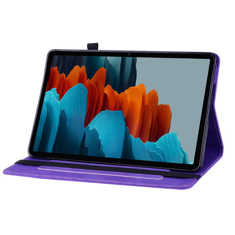 เคส Samsung Galaxy Tab S7 FE 12.4"(T730,T736) #เคสฝาพับหนัง PU ปกด้านหน้ามีช่องซิบ ด้านในช่องใส่บัตร Leather Tablet Stand Cover with Card Holder