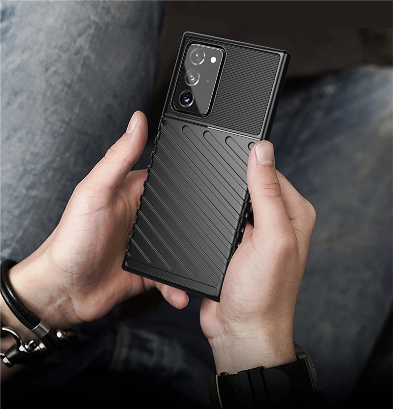 Case Samsung Galaxy Note 20 Ultra / Note 20 Ultra 5G #เคสฝาหลัง TPU อ่อน Thunder Series Twill Texture Soft TPU