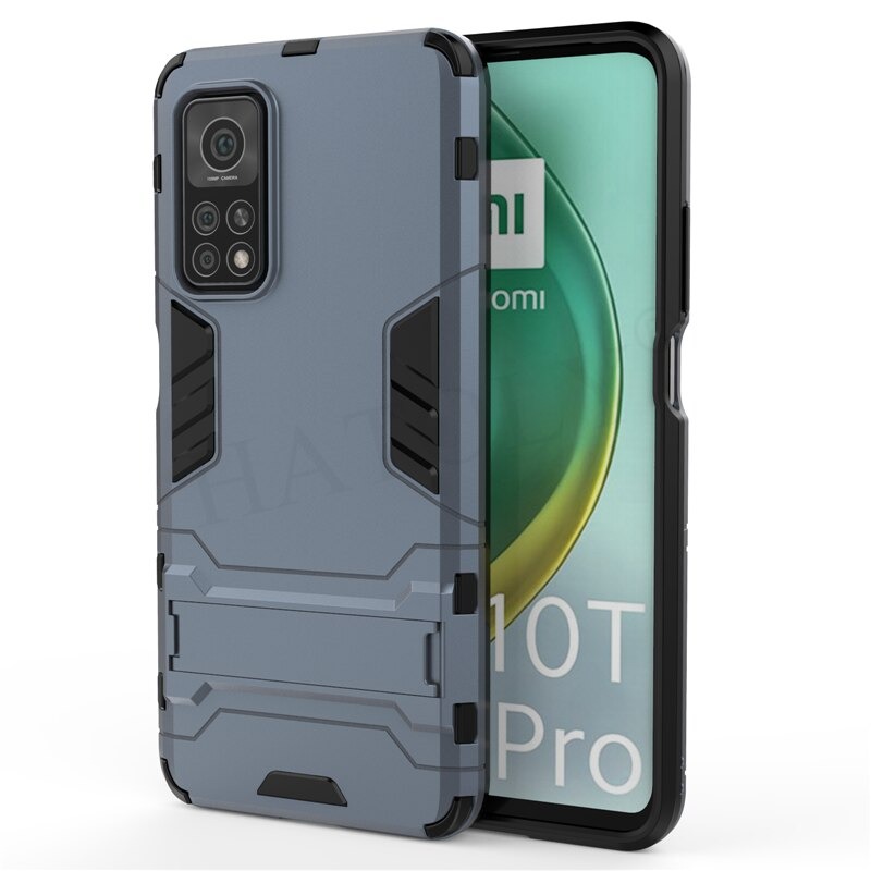 Case Xiaomi Mi 10T Pro#เคสฝาหลังพลาสติก ไฮบริด TPU + Kickstand