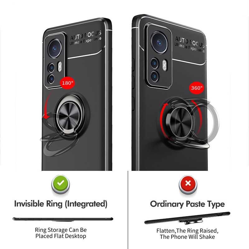 เคส Xiaomi 12 Pro #เคสฝาหลัง TPU Finger Ring Kickstand (แผ่นโลหะแบบ Built-in)