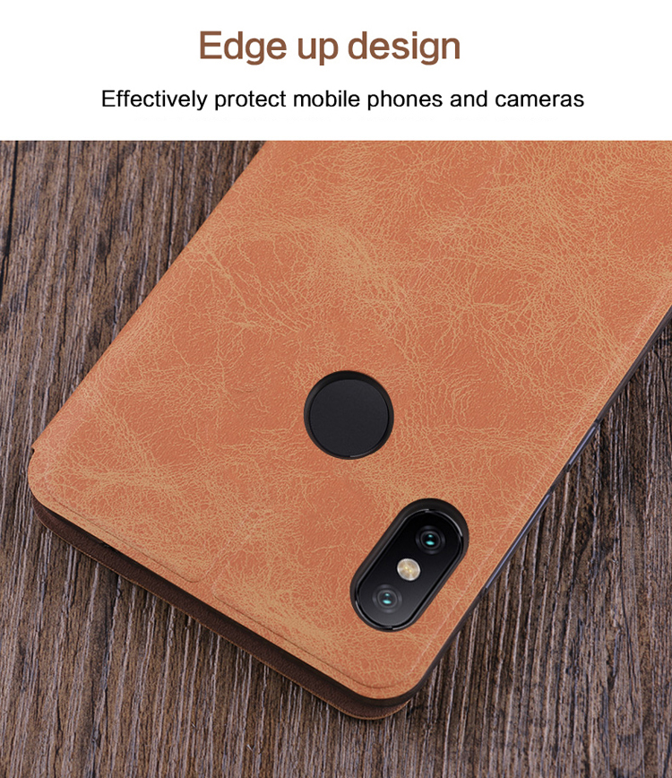 Case Xiaomi Redmi S2 #เคสฝาพับหนัง PU Vintage MOFI Flip Stand case