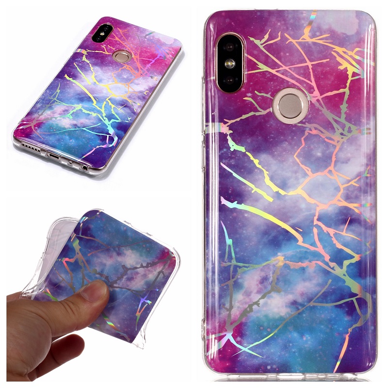 เคส Xiaomi Redmi Note 5 #เคสฝาหลังนิ่ม IMD TPU พิมพ์ลาย Marble Pattern Electroplated
