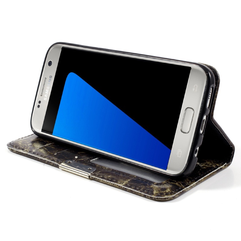 Case Samsung Galaxy S7 #เคสฝาพับสไตล์กระเป๋าสตางค์ลายหินอ่อน สวยงาม