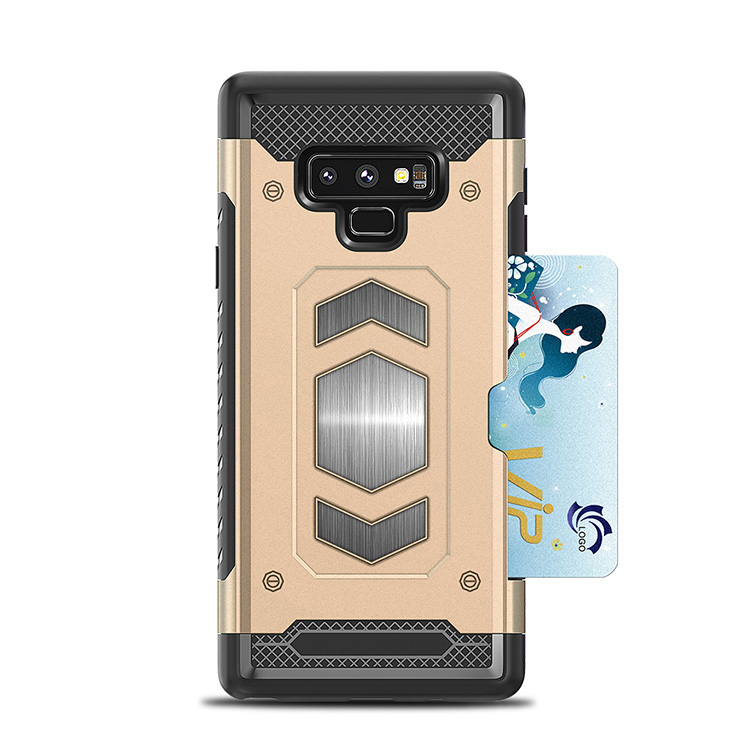 เคส Samsung Galaxy Note 9 #เคสฝาหลัง พลาสติก + TPU มีช่องเสียบการ์ด (Built-in Magnetic Holder Metal Sheet)