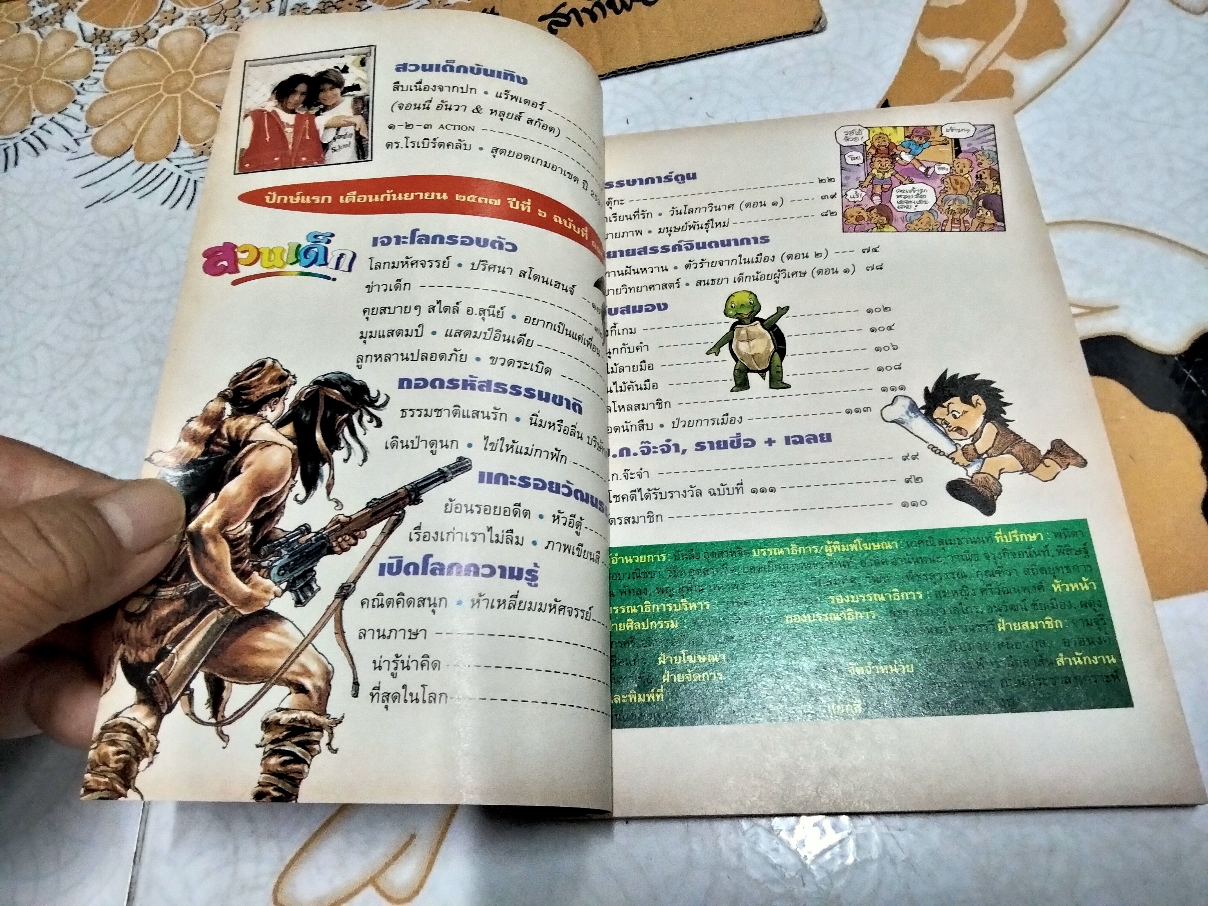 "สวนเด็ก" ปีที่ 6 ฉบับที่ 113 ปักษ์แรก เดือนกันยายน 2537 ปก แร็พเตอร์ จอนนี่ อันวา - หลุยส์ สก๊อต