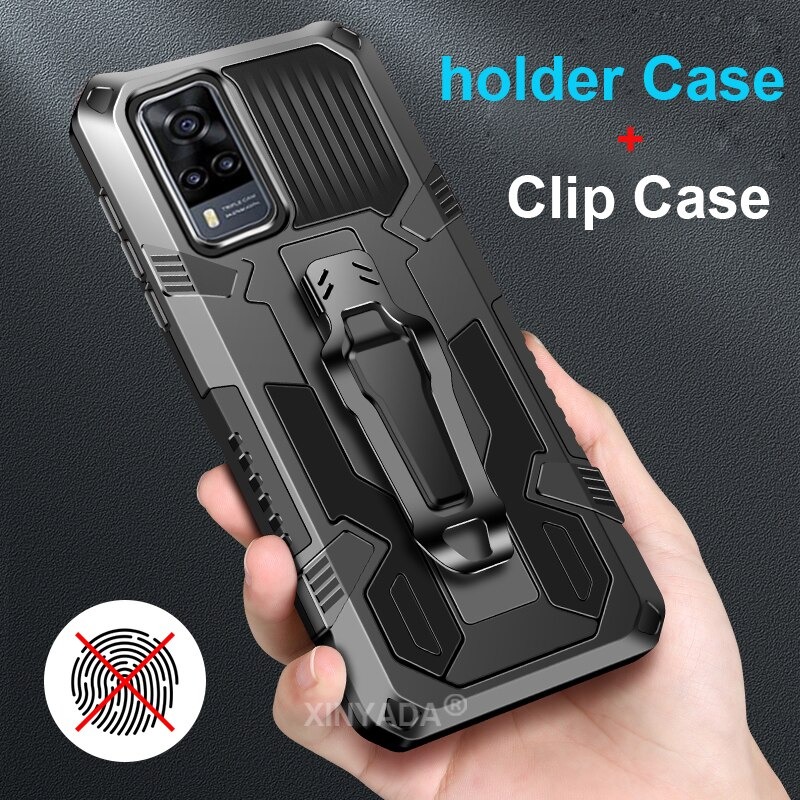 เคส Vivo Y31 (2021) #เคสฝาหลังกันกระแทกมีคลิบหนีบ ไฮบริด พลาสติก+TPU Heavy Duty Rugged Hybrid