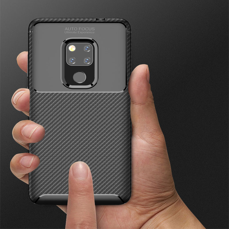 Case Huawei Mate 20 X #เคสฝาหลังนิ่ม Carbon Fiber Anti-drop TPU Protection