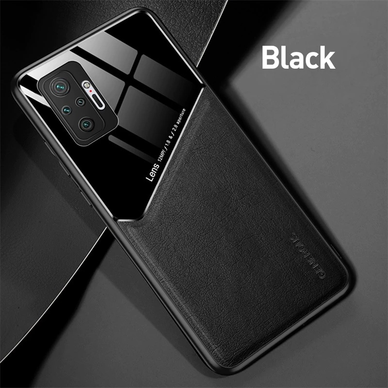 เคส OPPO Reno 6Z 5G #เคสฝาหลังไฮบริด PU +TPU + glass สีทูโทน Shockproof Leather Mirror Glass Silicone Phone Back Cover
