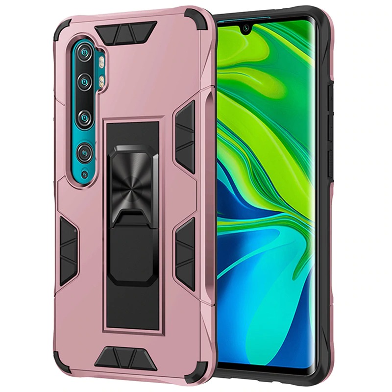 Case Xiaomi Mi Note 10 Pro #เคสฝาหลังเกราะป้องกัน ไฮบริด มีขาตั้ง Built-in Kickstand Hard PC Phone Stand Back Case Armor