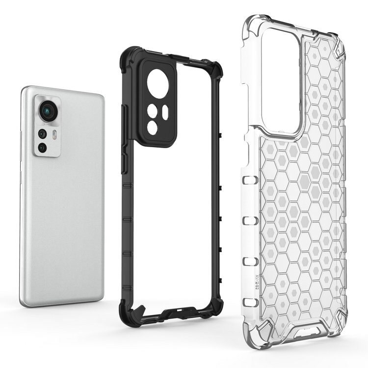 เคส Xiaomi 12 Pro #เคสฝาหลังกันกระแทก Honeycomb Shock Absorber TPU + PC + Silicone Hybrid