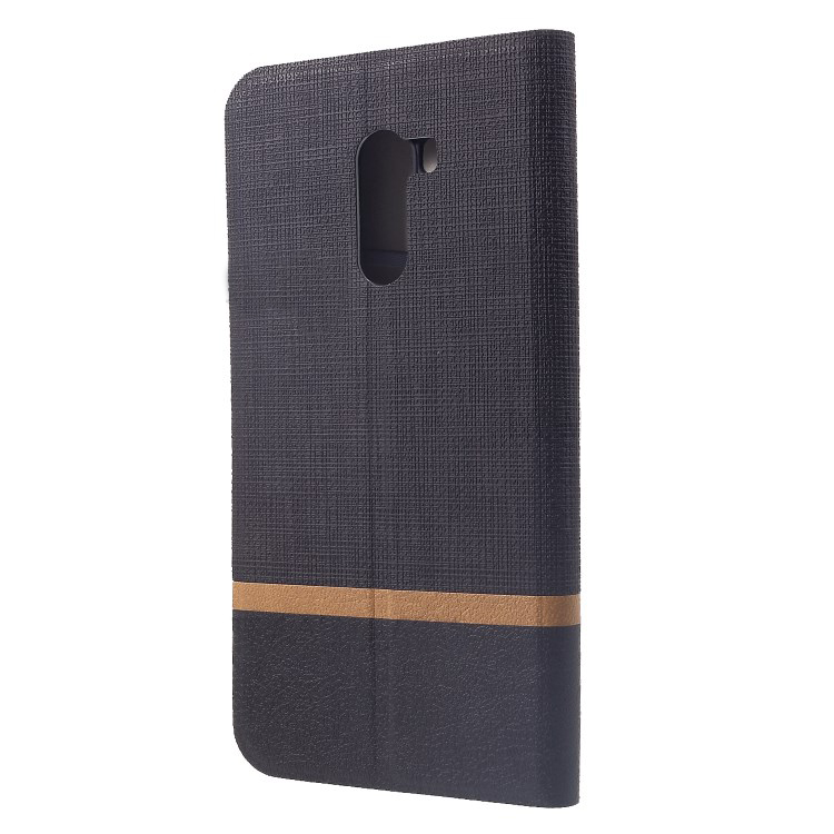 เคส Xiaomi Pocophone F1 #เคสฝาพับหนัง PU ออกแบบสี Contrast ปกเสริมด้วยแผ่นเหล็กคุณภาพดี