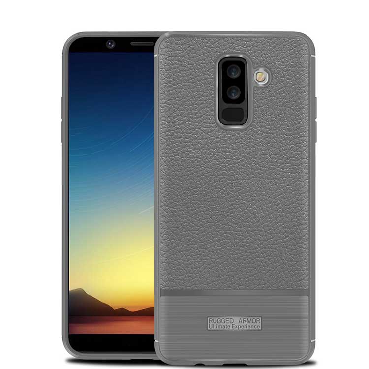 Case Samsung Galaxy J8 (2018) #เคสฝาหลัง TPU นิ่มผิวลิ้นจี่กันลื่นคุณภาพดีราคาถูก