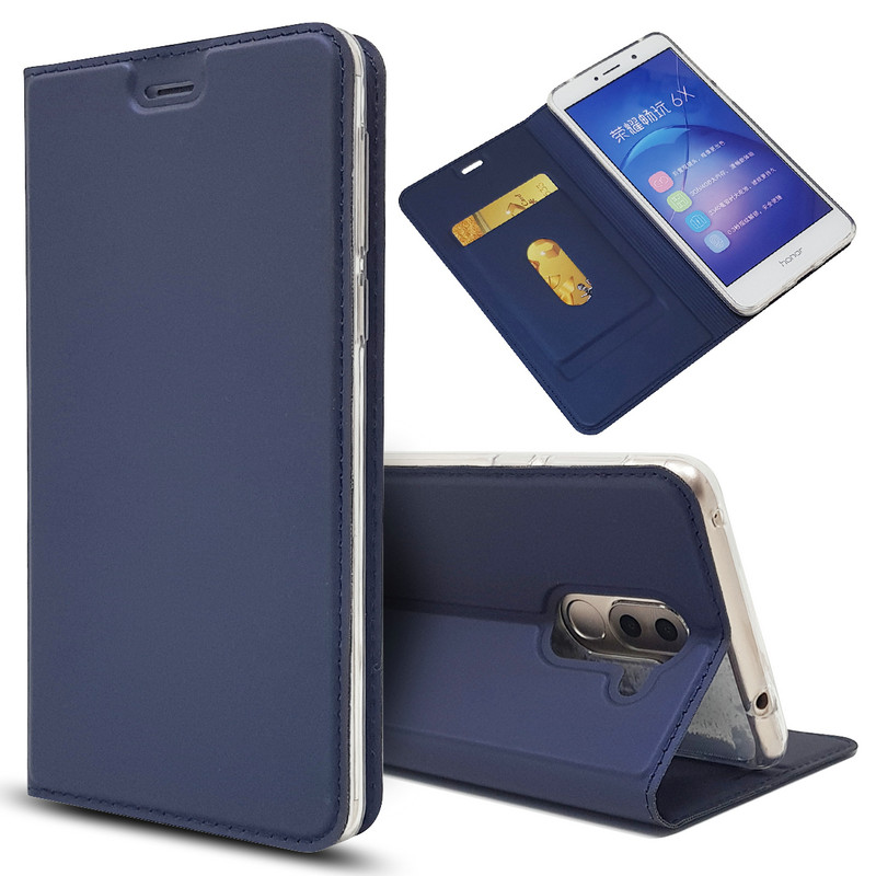 Case Huawei GR5 2017 5.5นิ้ว #เคสฝาพับฝาปิดแม่เหล็กมีช่องใส่บัตรสวยงามทันสมัย