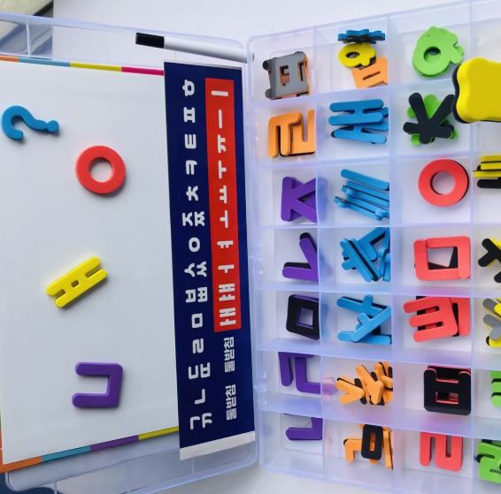 [สื่อการสอนภาษาเกาหลี] ตัวอักษรแม่เหล็กเกาหลี 한국어 알파벳 자석 Korean Alphabet Magnets