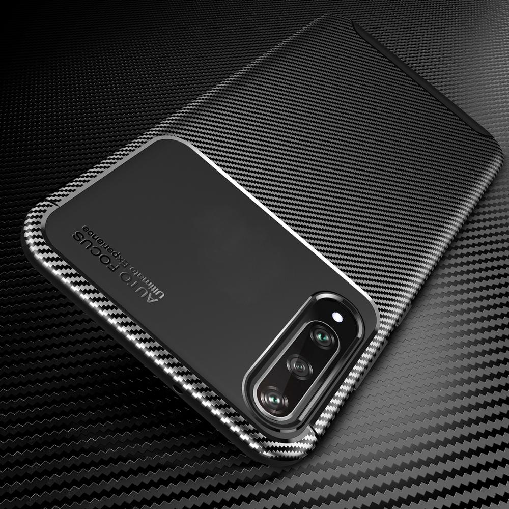 Case Huawei Y8p #เคสฝาหลังนิ่ม Carbon Fiber Anti-drop TPU Protection