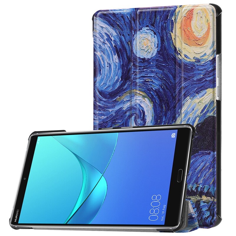 เคส Huawei MediaPad M5 8.4 นิ้ว #เคสฝาพับหนัง PU พิมพ์ลาย Patterned Tri-fold Stand Leather Smart Case