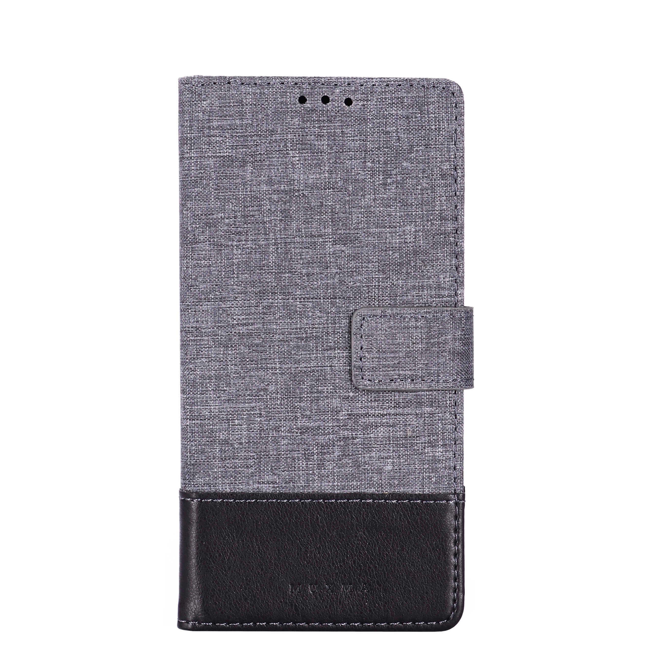 เคส Vivo Y31 2021 #เคสแบบฝาพับ MUXMA หนัง PU ออกแบบสีทูโทนตัดลายผ้า Canvas Splicing