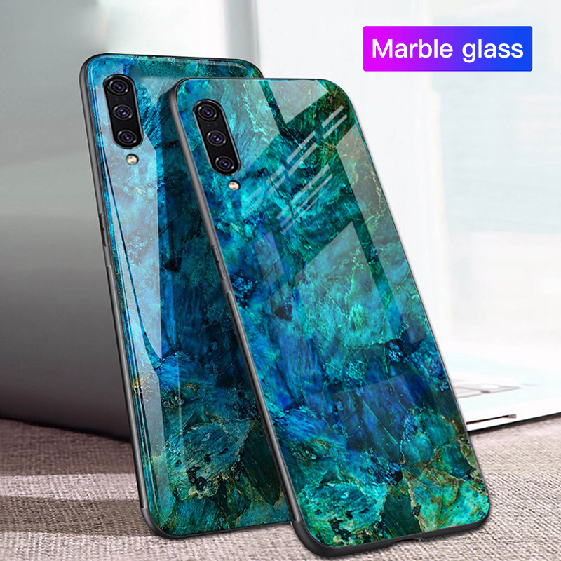 Case Huawei Y9s #เคสฝาหลัง Gradient Color ลายหินอ่อน Glass + PC + TPU Hybrid Case