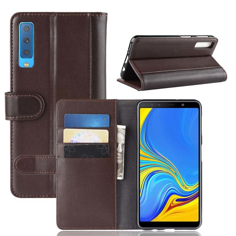 Case Samsung Galaxy A7 (2018) #เคสฝาพับสไตล์กระเป๋าสตางค์รูปแบบหนังแยกมีช่องเสียบบัตรคุณภาพดี